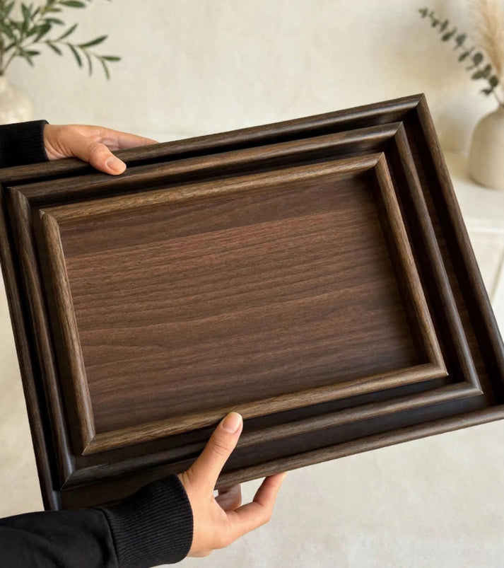 3 Pcs Wooden Tray Set (Best Quality)