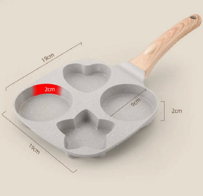4 Hole Shape Non-Stick Frying Pan