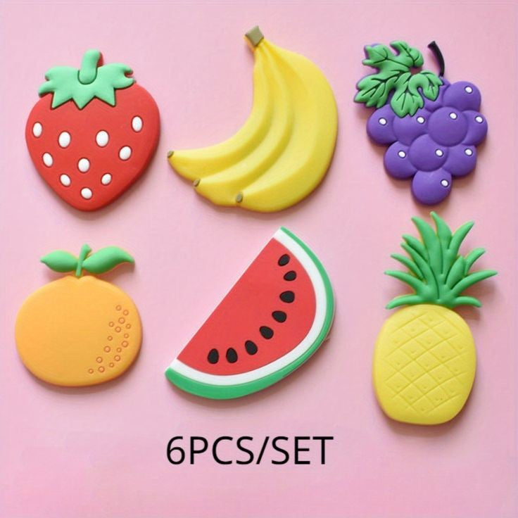 6 Pcs Silicone Fridge Magnets Set