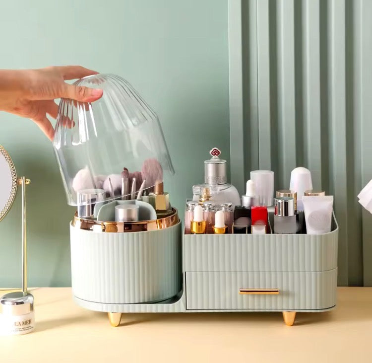 360 Rotation Makeup Organizer with Brush Holder