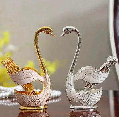 Swan Duck with 6 Tea Spoon Set