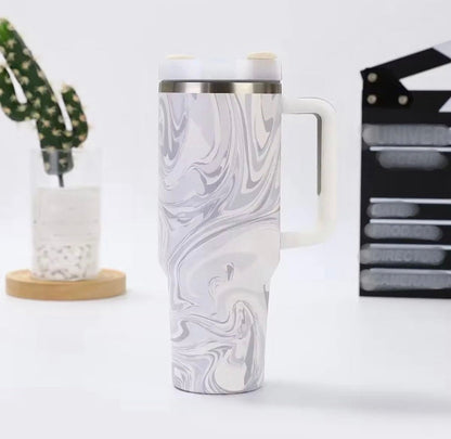 40oz Marble Design Steel Tumbler