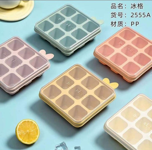 9 Grids Ice Cube Tray with Lid