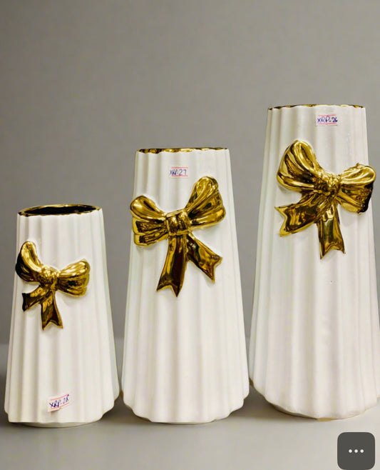 3 Pcs Bow Flower Vase for Vanity Decoration