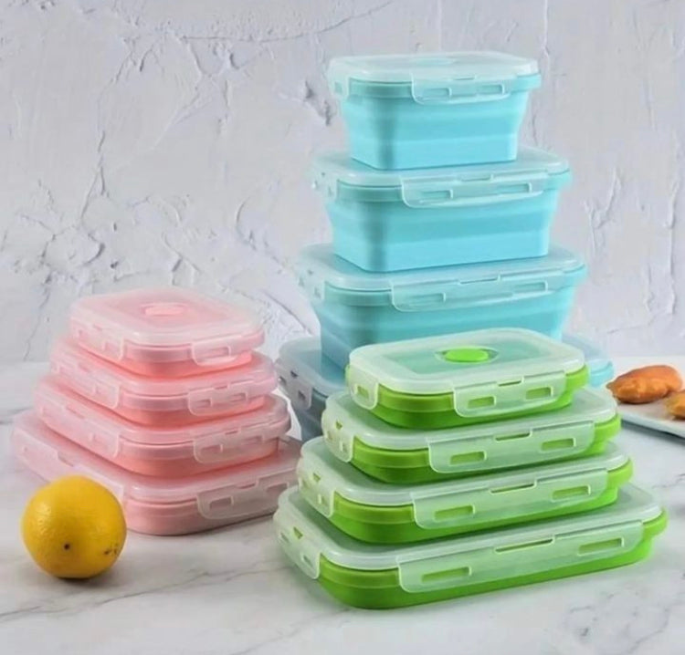 4 Pcs Foldable Silicone Food Storage Boxes