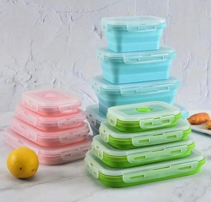 4 Pcs Foldable Silicone Food Storage Boxes