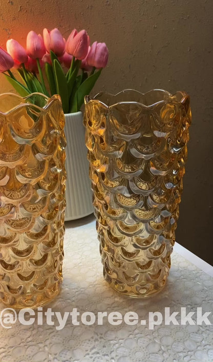 2 Pc Champion Crystal Flower Vase for Wall Decoration