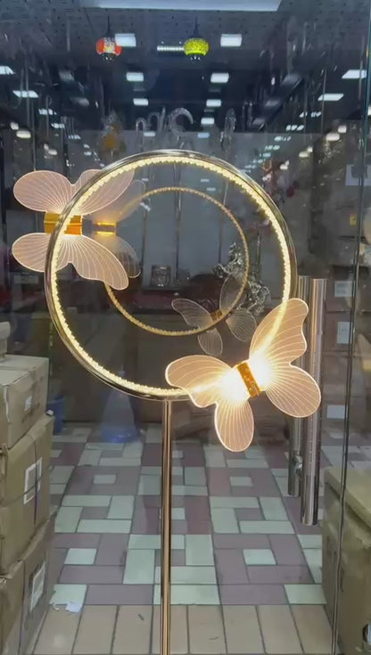 Metal Round Butterfly Floor Lamp